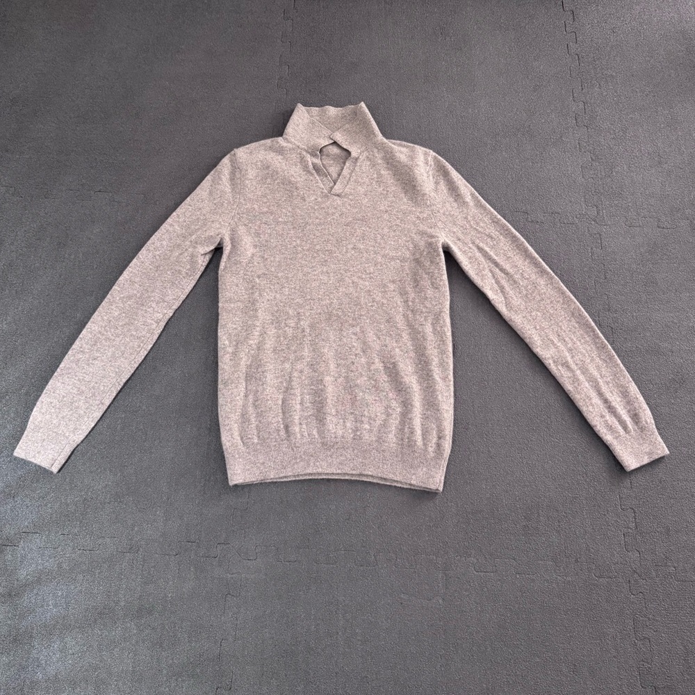Reiss Light Gray Cashmere Slim Fit Sweater Small